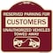 Signmission Reserved Parking for Customers Unauthorized Vehicles Towed Away Alum Sign, 18" x 18", BU-1818-23121 A-DES-BU-1818-23121 - alternate 1